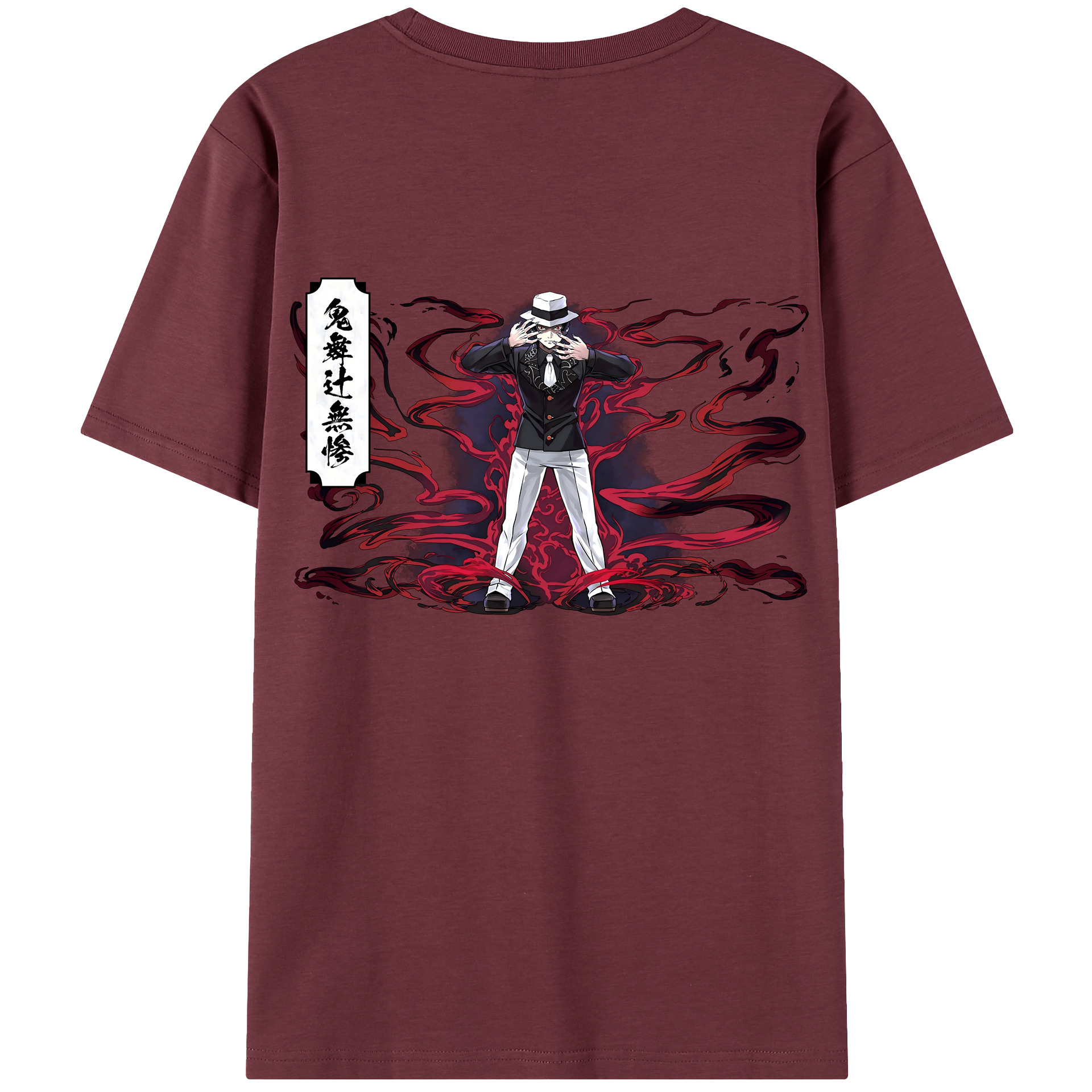 （画像用） 鬼滅の刃（きめつのやいば）鬼舞辻 無惨／きぶつじ むざん Kibutsuji Muzan 綿100％半袖Tシャツ（背面プリント）